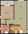 1 Bedroom/1 Bath-corner unit